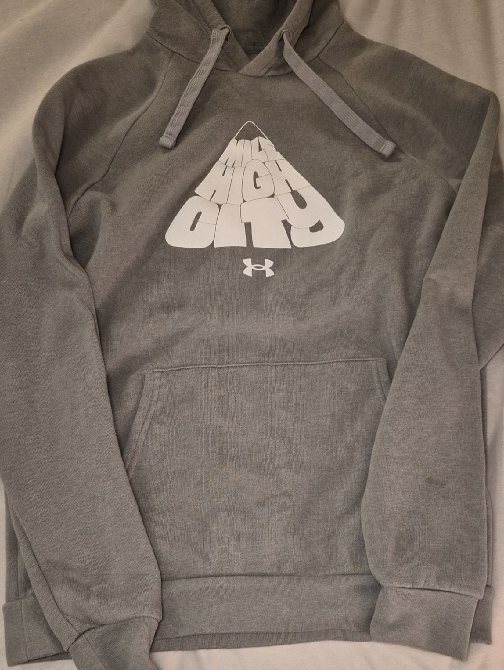 Under Armour Men's Colorado Gray Pullover Hoodie with White Graphic